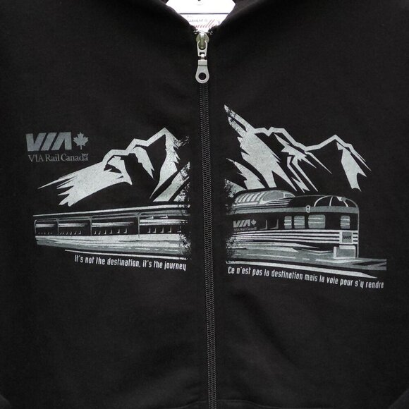 HTF VIA Rail Hoodie VIA Dome Car Men's Size Small Full Zip Hoodie BNWT Redwood🍁 - Picture 1 of 8